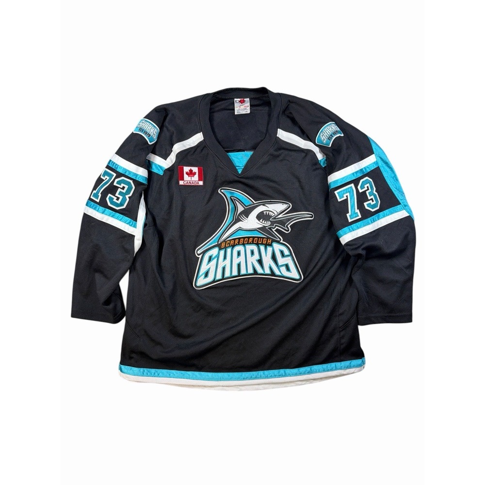 Vintage Scarborough Sharks McPherson #73 Hockey Jersey Adult L Made Canada